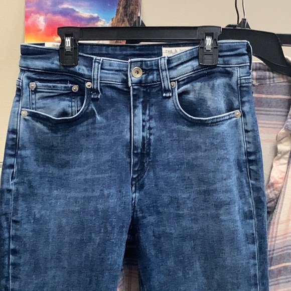 Rag & Bone Skinny Jeans Distressed Denim Color Acid Wash Look  Size 27 - Picture 3 of 5